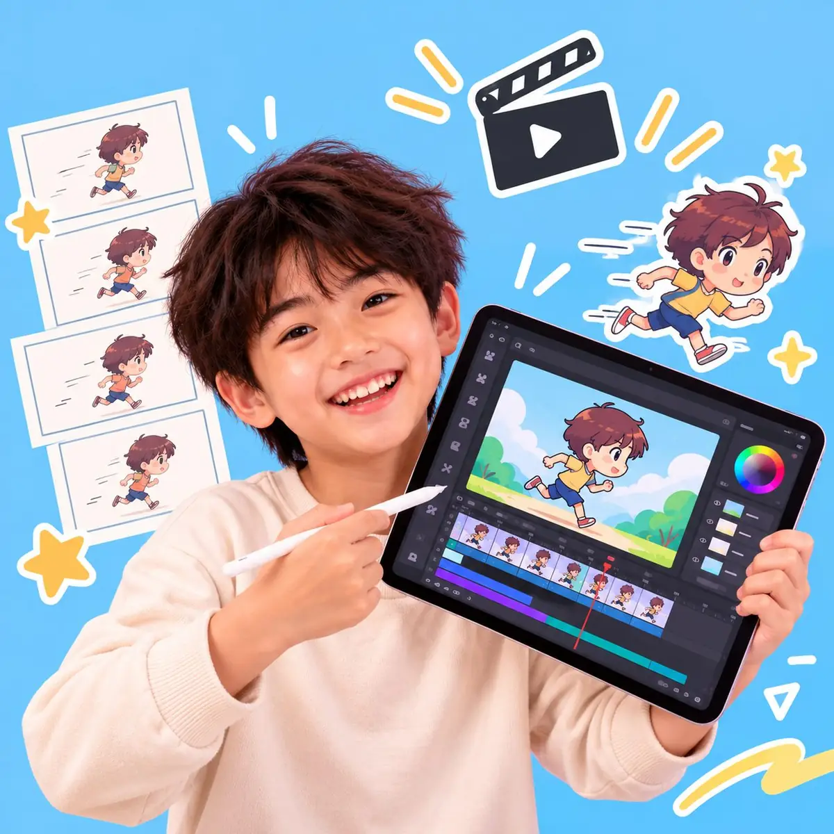 Peserta menunjukkan karya digital di tablet